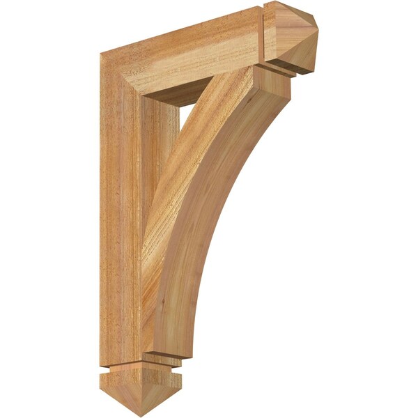 Ekena Millwork Thorton Arts & Crafts Rough Sawn Bracket, Western Red Cedar, 4"W x 18"D x 26"H BKT04X18X26THR03RWR - main